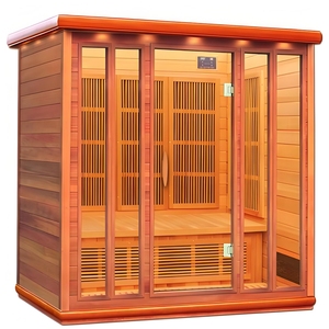 SS-400C in legno miracolo quattro persone calore <span class=keywords><strong>a</strong></span> infrarossi cabina Sauna per il relax in legno massiccio di cedro rosso canadese Hemlock per la casa - Product Image 1