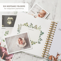 Álbum de Fotos de Recuerdos del Crecimiento del Bebé, Cuaderno de Tapa Dura con Espiral, 50 Hojas, para Registrar el Crecimiento Infantil y Guardar Huellas