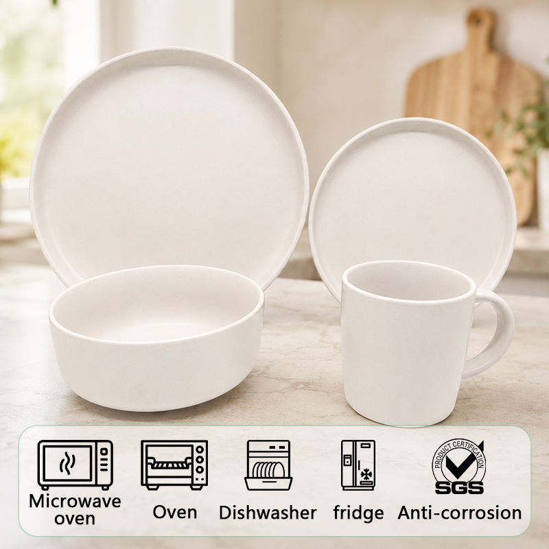 Curated visual reference: Gallery Detail: Minimalist Ceramic Dinnerware Set 16Pcs Stoneware Plates Bowls Mugs