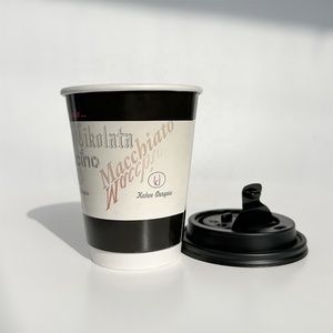 Stand up <span class=keywords><strong>100</strong></span>% prix d'usine gobelet en papier de revêtement interne de qualité alimentaire avec manchons de couvercle étanches pour café chaud boisson froide - Product Image 2