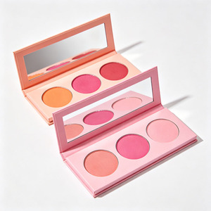 Palette de fards à joues à marque privée, trio de couleurs, longue tenue, fini mat et scintillant, maquillage pour le visage, vente en gros personnalisée OEM - Product Image 4