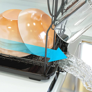 Égouttoir de vaisselle en métal, pont de cuisine, <span class=keywords><strong>grand</strong></span> égouttoir de vaisselle avec plateau à couverts en plastique - Product Image 6