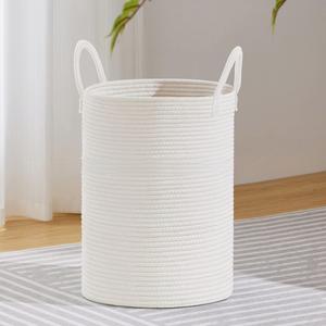 Fait <span class=keywords><strong>à</strong></span> la main ferme durable avec poignée pour salon salle de bain <span class=keywords><strong>panier</strong></span> <span class=keywords><strong>à</strong></span> <span class=keywords><strong>linge</strong></span> <span class=keywords><strong>en</strong></span> <span class=keywords><strong>osier</strong></span> coton tissé <span class=keywords><strong>panier</strong></span> - Product Image 1