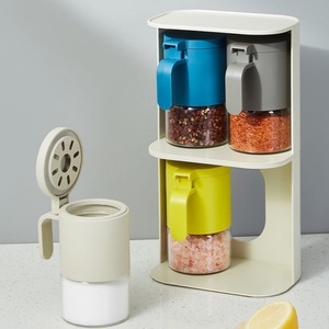 Clear Condiment Pot Seasoning Box Condiment <b>Jar</b> <b>Spice</b> Container with Lid and Spoon <b>Spice</b> <b>Jar</b> Salt Sugar for Kitchen - Product Image 2