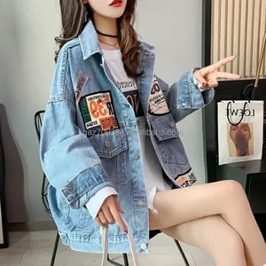 2023 Women's Clothing Factory New Denim Coat Loose Korean Version Long-sleeved Top Stall Foreign Trade Discount Tail Wholesale