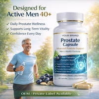 Capsules de soutien de la prostate OEM ODM, formule à base de palmier nain et de graines de citrouille, complément de santé pour hommes, formule à base de plantes, marque privée