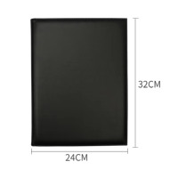 Carpeta de cuero pu con logotipo personalizado A4, portafolio de negocios, soporte de papel para documentos de hotel, soporte de libro de reserva, gran oferta