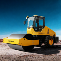 Rouleau compacteur vibrant à tambour unique FURD pour routes, 6 tonnes, moteur diesel refroidi par eau, pompe à haute performance, compacteur à roulement élevé