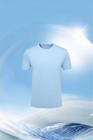T-shirts décontractés unis en coton mercerisé à longues fibres 10A, anti-bactériens, anti-plis, tricotés, col rond, personnalisables avec logo