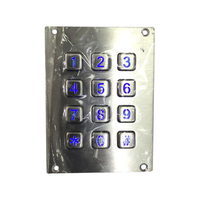 Matrix 3x4 Beleuchtetes Outdoor-Metall-Türtastaturfeld mit IP65-Schutzklasse