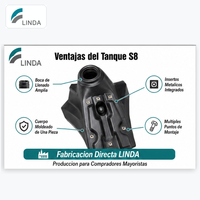 Nouveau réservoir de carburant pour moto LINDA S8 7L HDPE pour motocross enduro tout-terrain avec certification EPA/ CARB/ErP