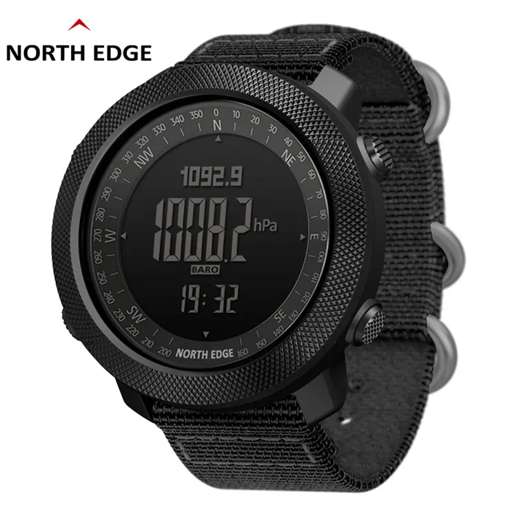 NORTH Edge APACHE Jam Tangan Digital untuk Pria, Arloji Olahraga Digital Lari Modis Altimeter Barometer Kompas Tahan Air 50M