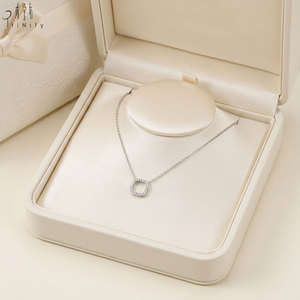 High Quality Wholesale Daily Wearing Necklace Jewelry Exquisite 18K <b>Solid</b> White <b>Gold</b> Real Natural Diamonds <b>Pendant</b> Necklace - Product Image 5