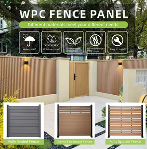 Panneaux de clôture de jardin en bois-plastique composite pour l'extérieur, lames d'intimité en WPC avec portail - Product Image 4
