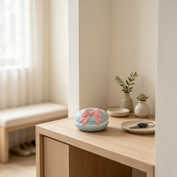 Redeco Porte-bougie chauffe-plat Donut Macaron, Mugs en céramique mignons peints à la main, Mug en céramique pastel pour la décoration de la maison et des fêtes