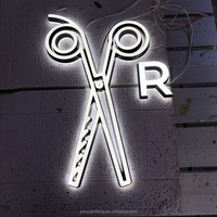 Fast Ship Barber Shop Bar Marque Personnalisé Acrylique Lumineux Signalisation 3D LED Plastique Caractère Lumineux Frontlit et Rétro-éclairé Lettre Signe