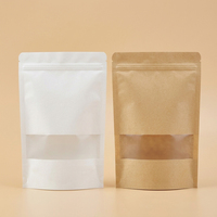 Pochette refermable mate résistante à l'humidité avec fenêtre transparente et encoche de déchirement pour le stockage d'aliments secs