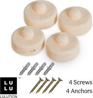 4 packs de cintres muraux en tapisserie naturelle Support de couette à un niveau et pinces d'affichage de tapis pour les murs Couverture de couette et support de crochet textile