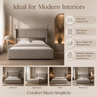 Hotelstil Taupe Gepolstertes Bettgestell für King- und Queen-Size Schlafzimmermöbel-Projekte für Importeure und Einzelhändler