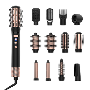 Moteur BLDC <span class=keywords><strong>Brosse</strong></span> à air chaud Rotation automatique Tube d'aspiration 12-en-1 Sèche-cheveux ionique Boucleur <span class=keywords><strong>Lisseur</strong></span> Certifié CE Français Double - Product Image 1