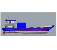 Bateau de débarquement en acier Grandsea de 32 m, barge maritime côtière pour passagers, marchandises et voitures, navires à vendre