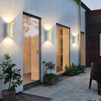 Applique murale LED moderne haut/bas 12W blanche élégante en aluminium IP65 étanche pour jardin, patio, extérieur et intérieur