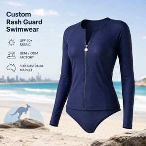 <span class=keywords><strong>Maillot</strong></span> <span class=keywords><strong>de</strong></span> <span class=keywords><strong>bain</strong></span> une pièce Nayvo <span class=keywords><strong>de</strong></span> haute qualité à manches longues avec fermeture éclair, protection UV 50+, pour <span class=keywords><strong>femme</strong></span>, idéal pour le surf et la natation - Product Image 1