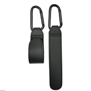 PU leather stroller <b>hooks</b>, child seat handle <b>hooks</b>, portable carabiner Velcro stroller <b>hooks</b> - Product Image 4