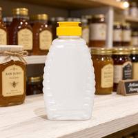 Bouteille en plastique PET transparente vide personnalisée en gros avec bouchon à clapet pour miel, sirop, sauce, 500g pour Ketchup