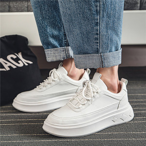 Luxury Designer OEM Men Leather Skate <b>Shoes</b> Thick Sole Height Increase Waterproof Anti-slip All Season Casual <b>Sneakers</b> - Product Image 5