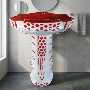 Style moderne Hôtel Maison Sanitaire Or Ligne Rectangle Lavabo De Luxe Piédestal Éviers Pour Salle De Bains - Product Image 3
