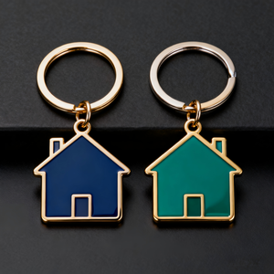 Llavero de Metal Promocional de Alta Calidad con Forma de Casa y Logotipo Personalizado al por Mayor - Product Image 1