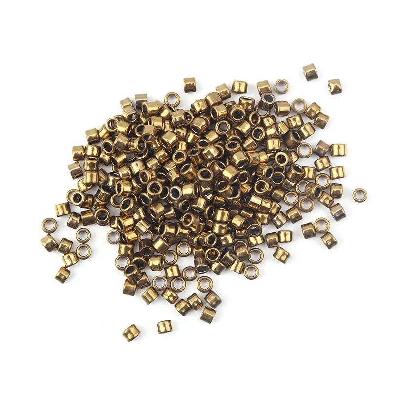 Fabrik Großhandel 2mm 2,5mm Hochwertige Silber Gold Glasperlen für Stoff Stick maschine Perlen