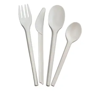 Custom Colour Eco Friendly Healthy Cutlery Compostable Utensils Fork Spoon Knife Set