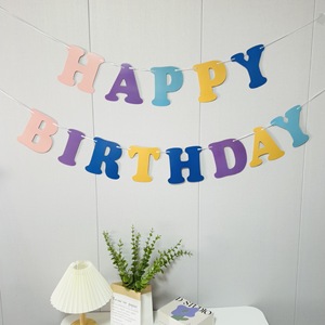 Happy Birthday Alphabet <b>Banner</b> Colorful Plastic Letters Party Decorations Birthday Celebration Flags - Product Image 3