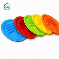 Piring Taco PP Food Grade Besar 3 Slot Taco 2 Kompartemen Saus Aman untuk Mesin Cuci Piring dan Microwave Dapat Digunakan Kembali Dapat Ditumpuk