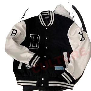 แจ็คเก็ตเบสบอลสไตล์สตรีทแวร์ฤดูหนาวผ้าฟลีซสุดเท่ห์แบบกำหนดเองขายดีสำหรับผู้ชาย - Product Image 1