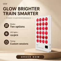 Panneau de luminothérapie LED rouge infrarouge pour le traitement de l'acné du visage, raffermissement et éclaircissement de la peau, appareil de beauté de bureau à usage domestique, 180 LED