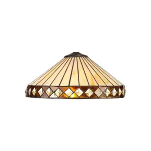 Lámpara colgante de techo de vidrio ámbar, estilo Retro, impresión de colores