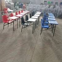 Ensemble de bureaux et chaises en plastique et métal pour l'école, le bureau et la formation, avec plateau de table intégré