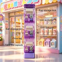 Distributeur automatique de capsules à monnayeur, transparent, trois niveaux, pour grandes balles, machine commerciale