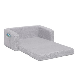 공장에서 만든 회색 어린이 플립 아웃 플러시 셰르파 아기 소파 <span class=keywords><strong>2</strong></span> in 1 어린이를위한 안락 의자 컨버터블 폼 소파 - Product Image 5