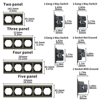 Interruptores y Enchufes de Pared WESA Ultrafinos con Botón Pulsador EU de 1/2/3 Vías con Enchufe USB Tipo C, Combinación Libre, Diseño Moderno de Lujo