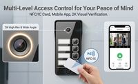Système de visiophone IP 2K Hiwink avec moniteur intérieur, station extérieure à reconnaissance faciale et de veine palmaire sans contact, sonnette Tuya