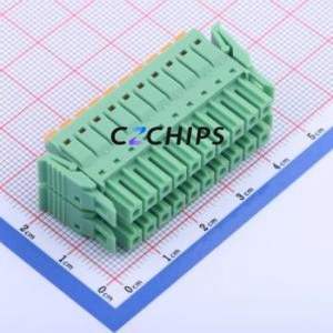 KF2EDGKNHG-3.81-2*10P Plug-in Terminal Block P=3.81mm Connector Plug Snap Fixing 2x10P 3.81mm - Product Image 2