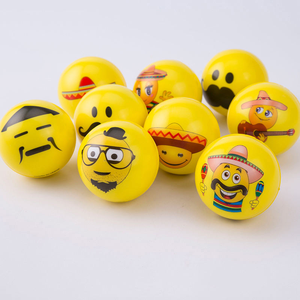 Factory Wholesale Promotional Yellow PU Foam Antistress <b>Ball</b> Face Printed <b>Stress</b> Relief Squeeze Toy - Product Image 1