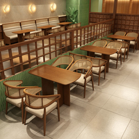 Fauteuil en bois de chêne massif avec dossier au design nordique en rotin véritable Chaises de salle à manger en canne française pour restaurant café