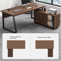 Mobilier de bureau moderne et simple en bois massif Combinaison table et chaise de patron pour chef d'entreprise unique à usage domestique