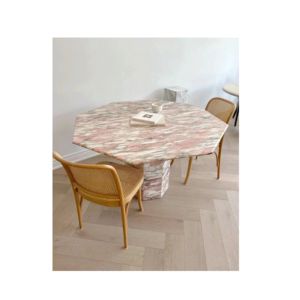 Dessus de table en marbre norvégien Rosa Pink Veins Table à manger ronde en stratifié Comptoirs de cuisine - Product Image 6