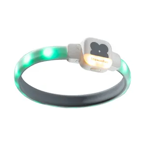 MewooFun新しいデザイン調節可能な長さの豪華な充電式LED犬のウォーキングライトアップ犬の首輪